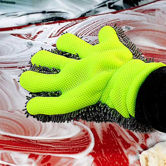 Cleaning Wash Tool Double-sided Plush Car Wiping Gloves
